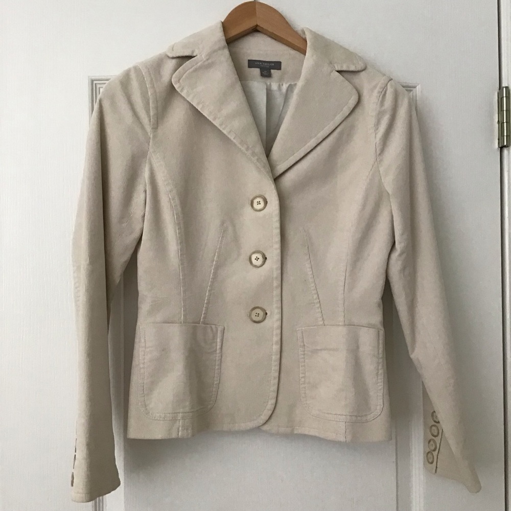 (Like New) Ann Taylor Khaki Corduroy Blazer